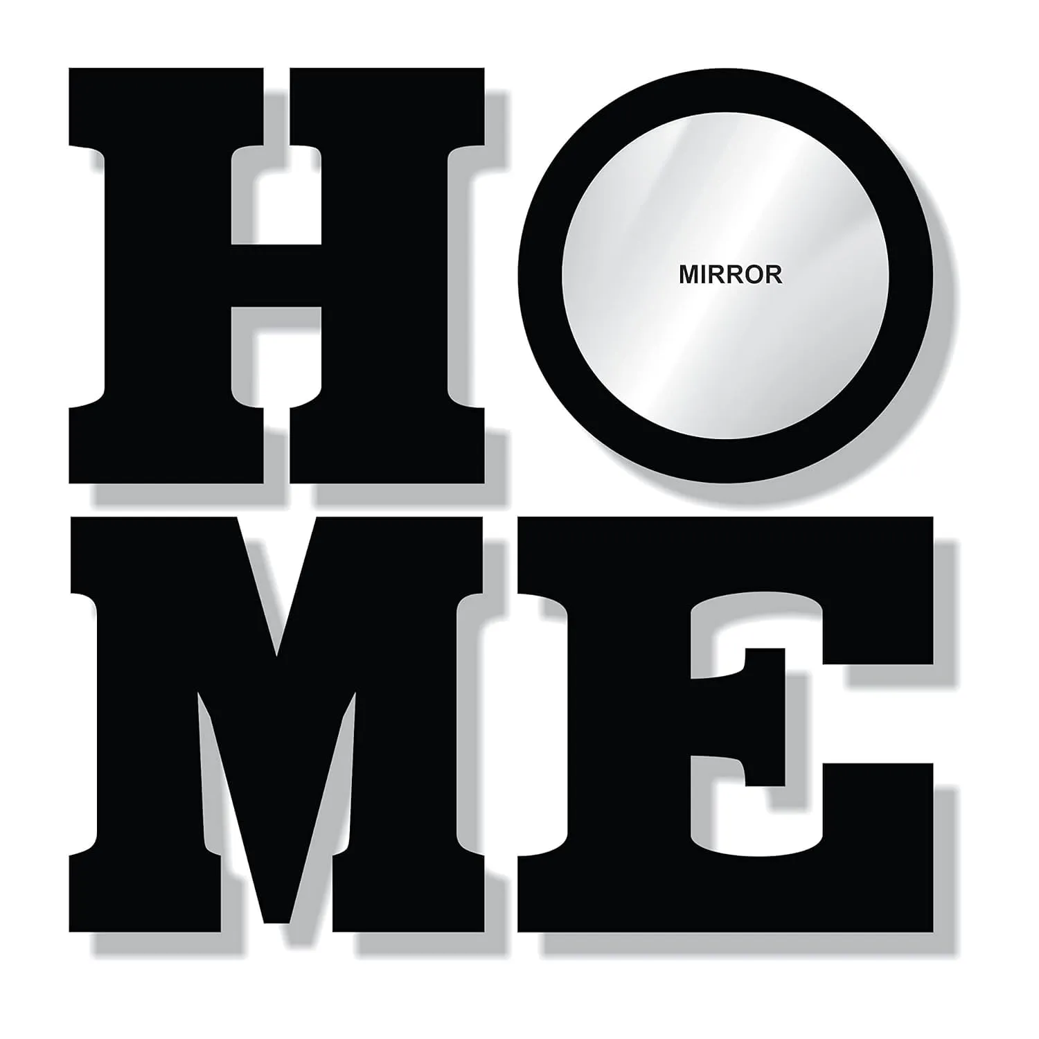 3Millions Acrylic Mirror Wooden Frames Home Design Letter Self Adhesive Decorative Wall Framed Mirror Set of 4 Home Office Wall Living Room Bedroom Diwali Festival Decoration