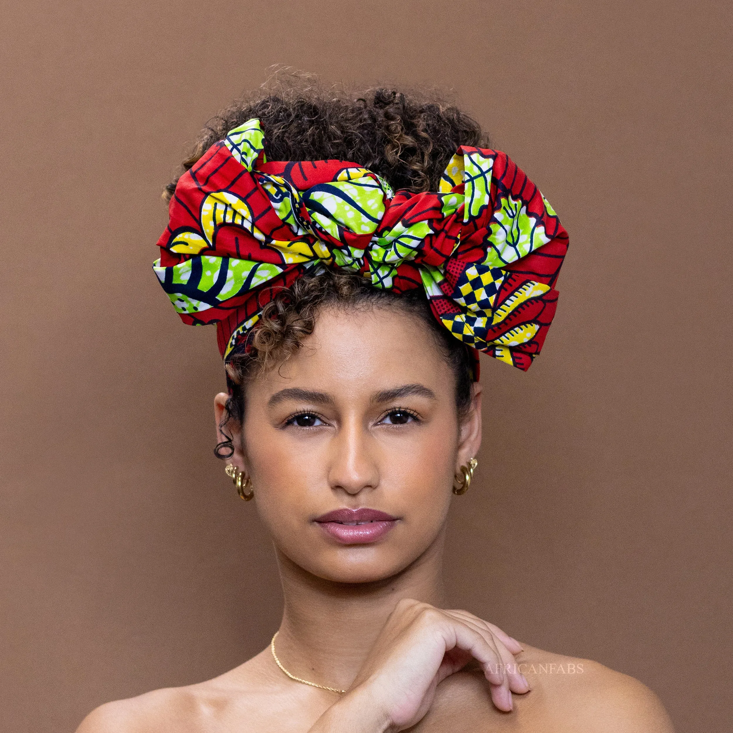 African Red flower - headwrap