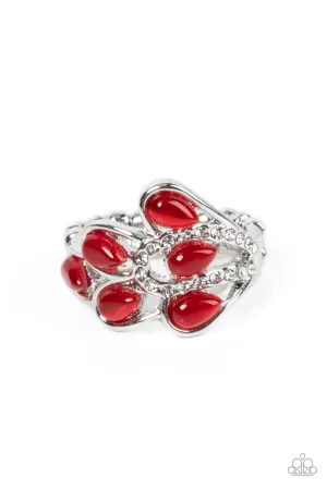 Cats Eye Cadence Red Ring - Paparazzi Accessories