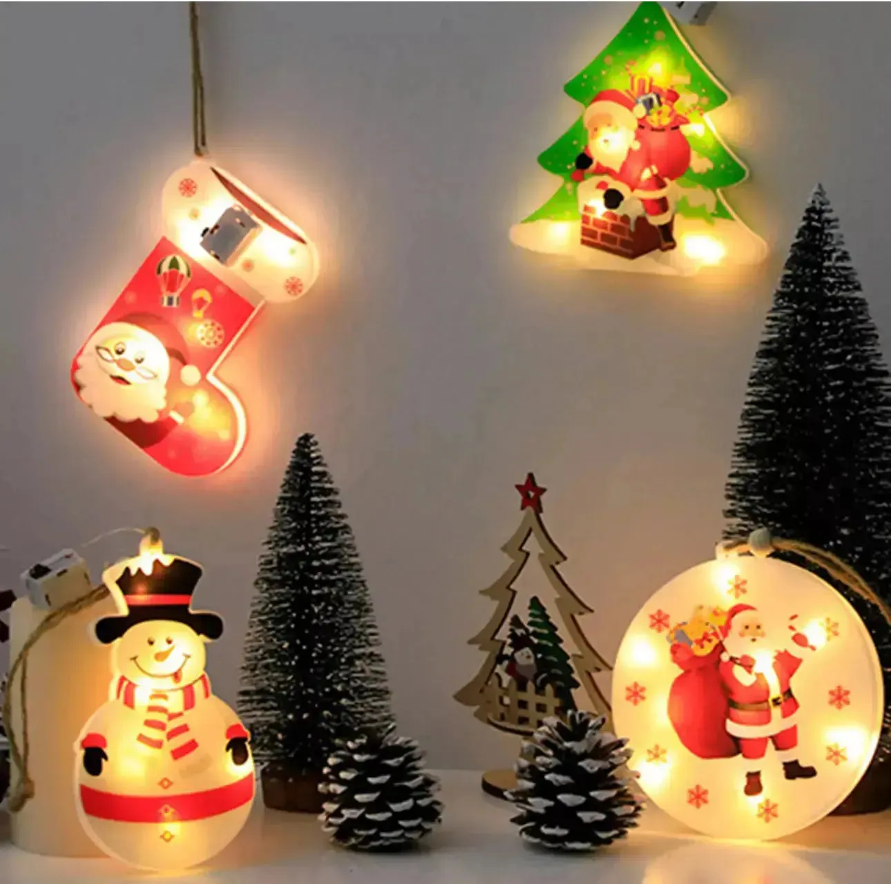 Christmas Tree Stocking Ornaments LED light x1pc.