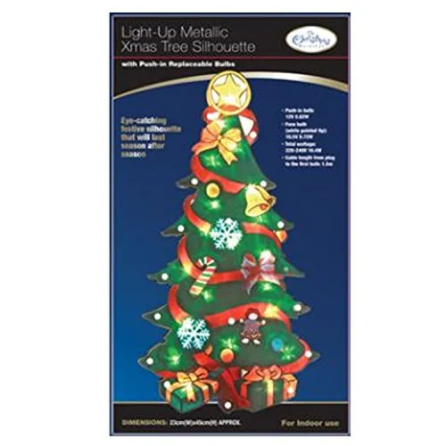 LED Christmas Tree Metallic Silhouette Light