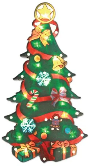 LED Christmas Tree Metallic Silhouette Light