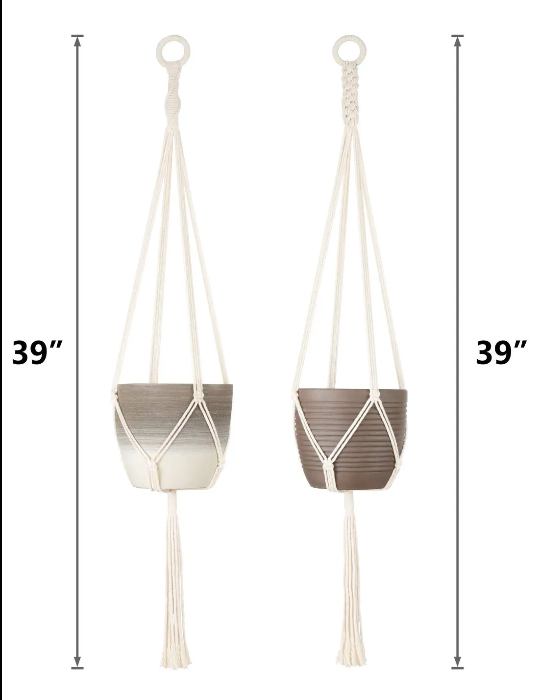 Macrame Cotton Plant Hanger (Set of 2)