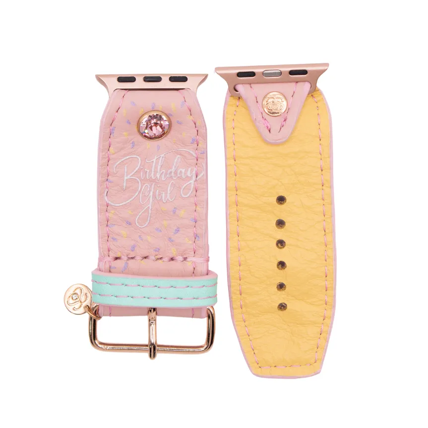 Ready to Ship - "Birthday Girl" on Pink Watchband